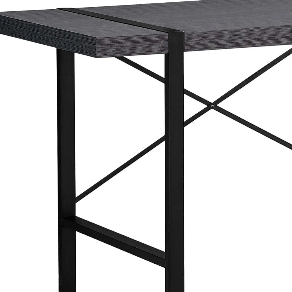 49" Gray and Black Computer Desk Homeroots Office