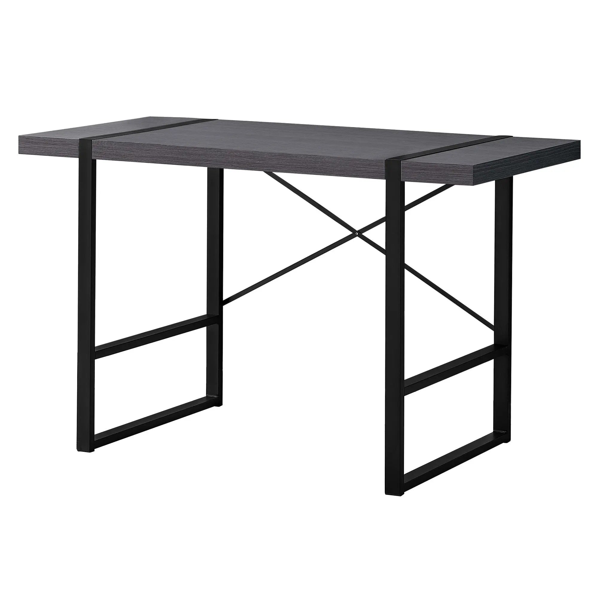 49" Gray and Black Computer Desk Homeroots Office