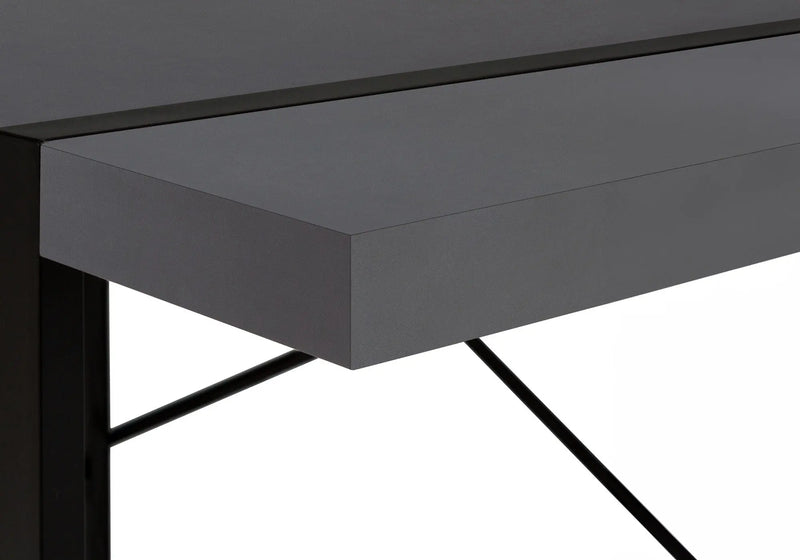 49" Gray and Black Computer Desk Homeroots Office