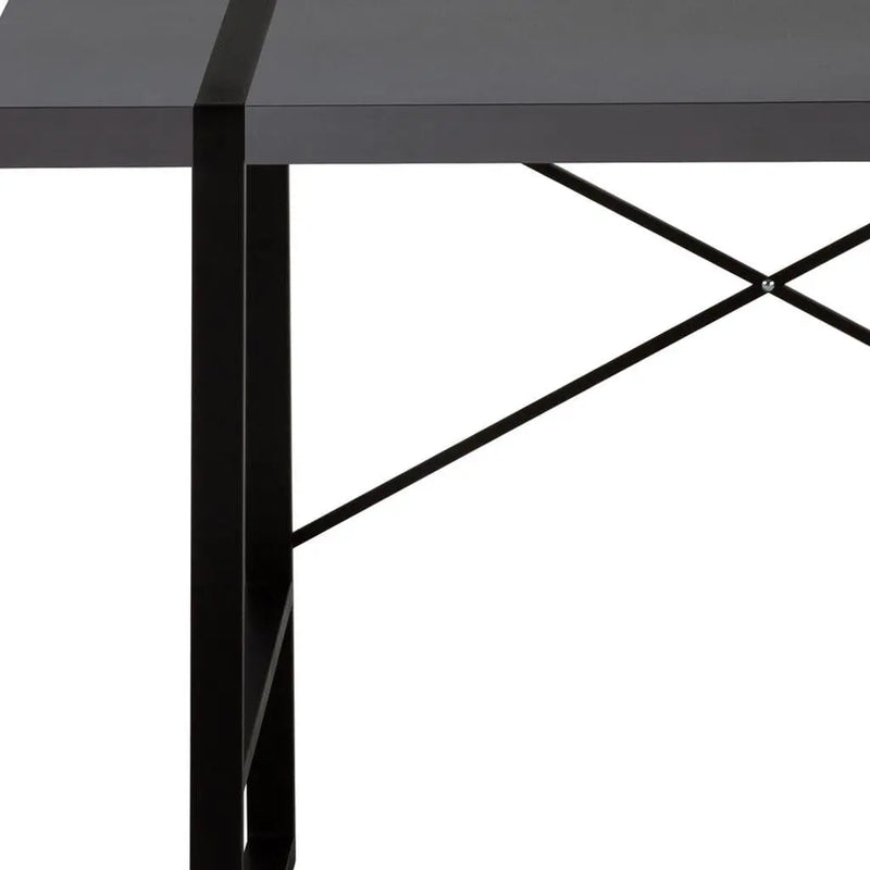 49" Gray and Black Computer Desk Homeroots Office