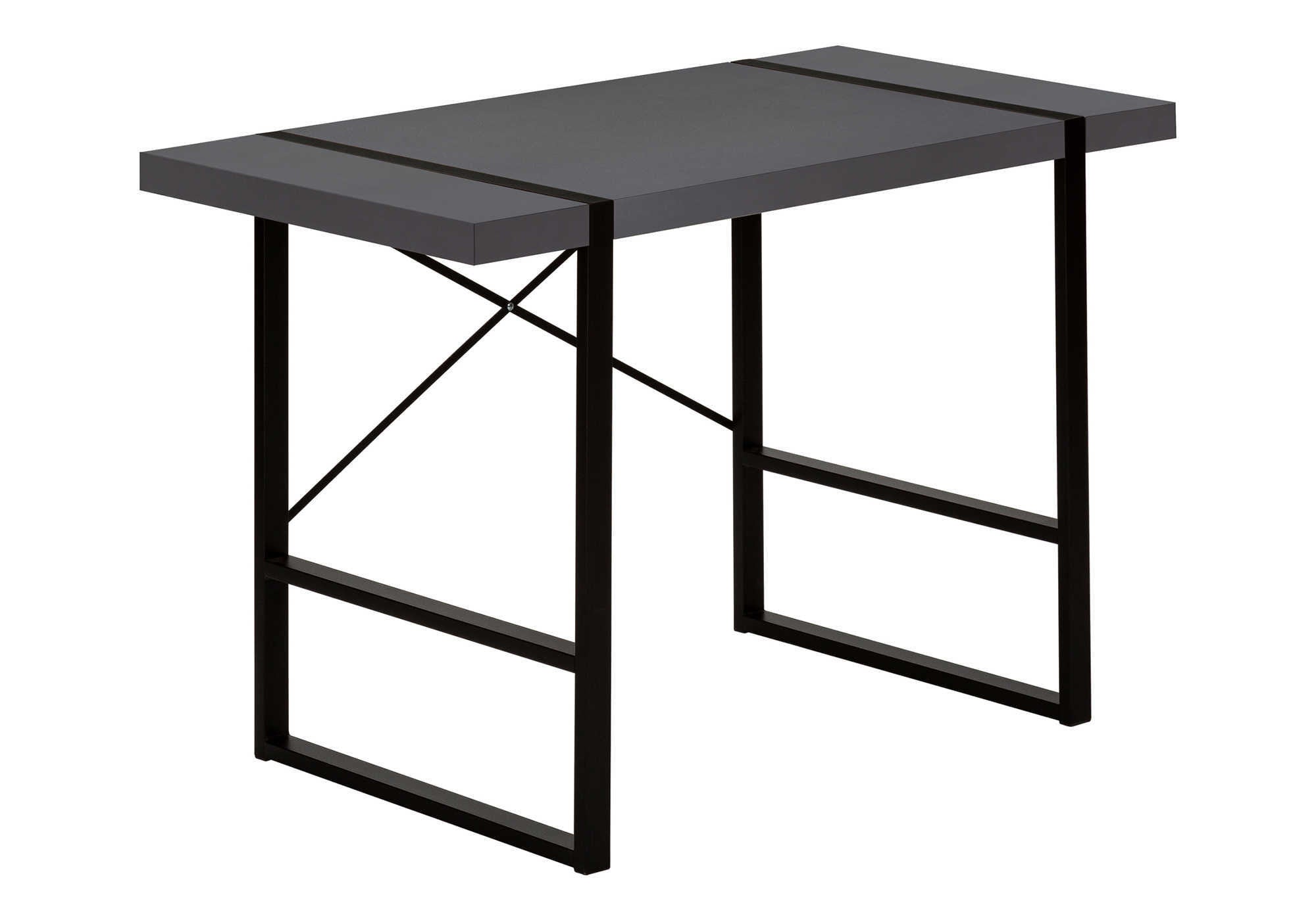 49" Gray and Black Computer Desk Homeroots Office