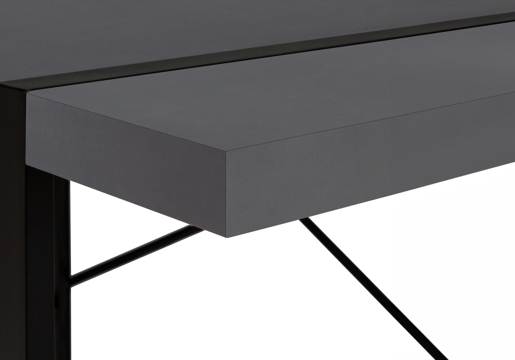 49" Gray and Black Computer Desk Homeroots Office