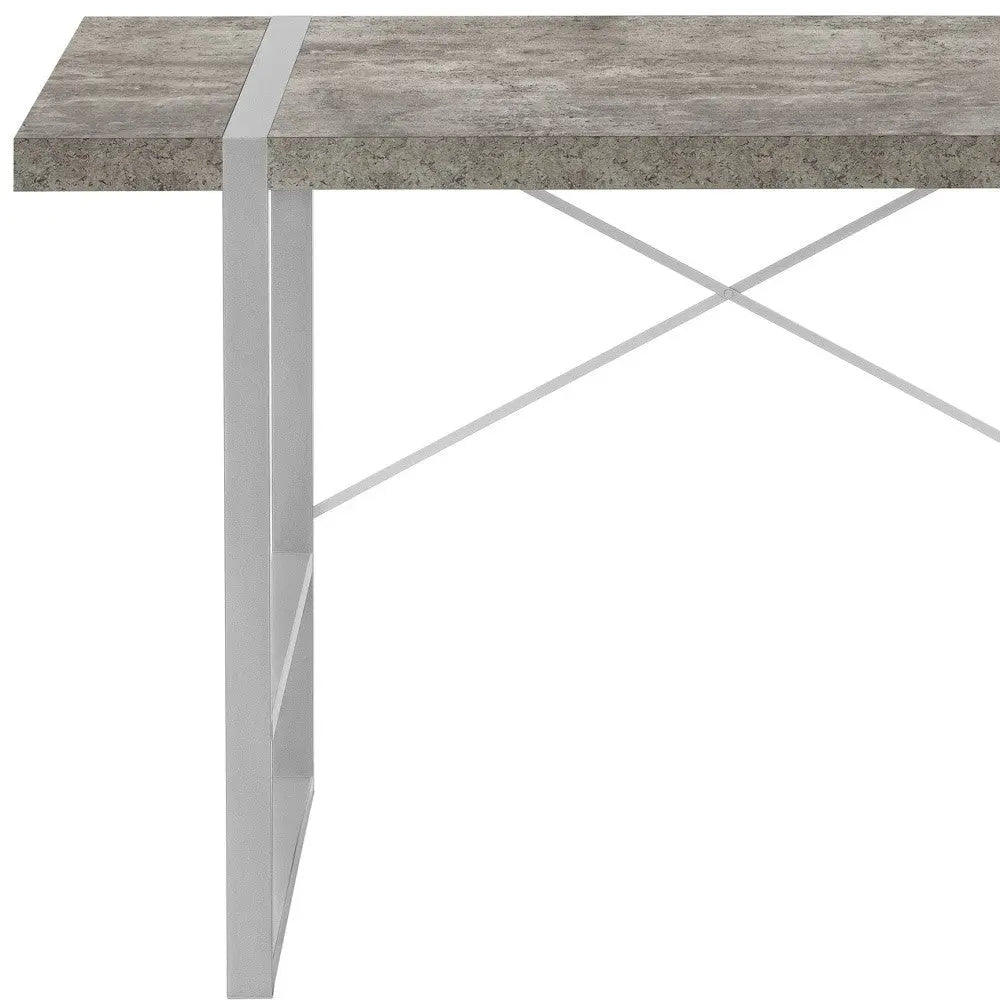 49" Gray and Silver Computer Desk Homeroots Office