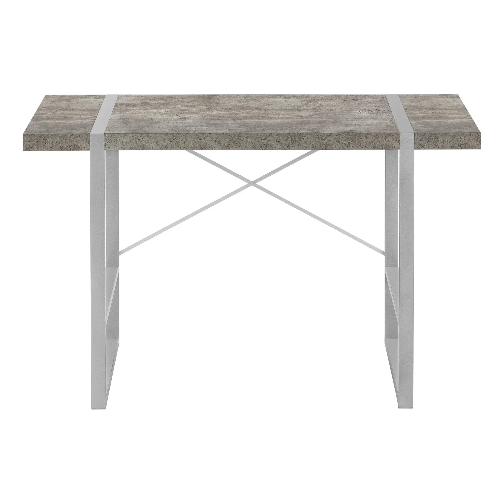 49" Gray and Silver Computer Desk Homeroots Office