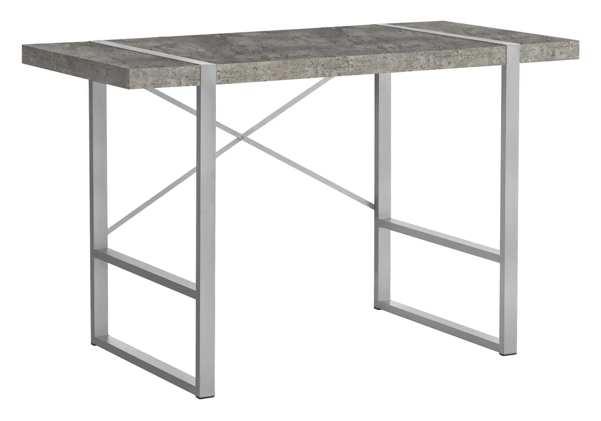 49" Gray and Silver Computer Desk Homeroots Office