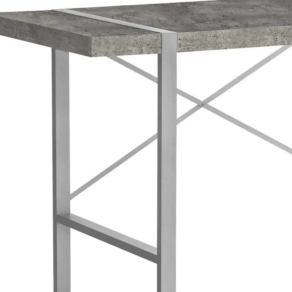 49" Gray and Silver Computer Desk Homeroots Office