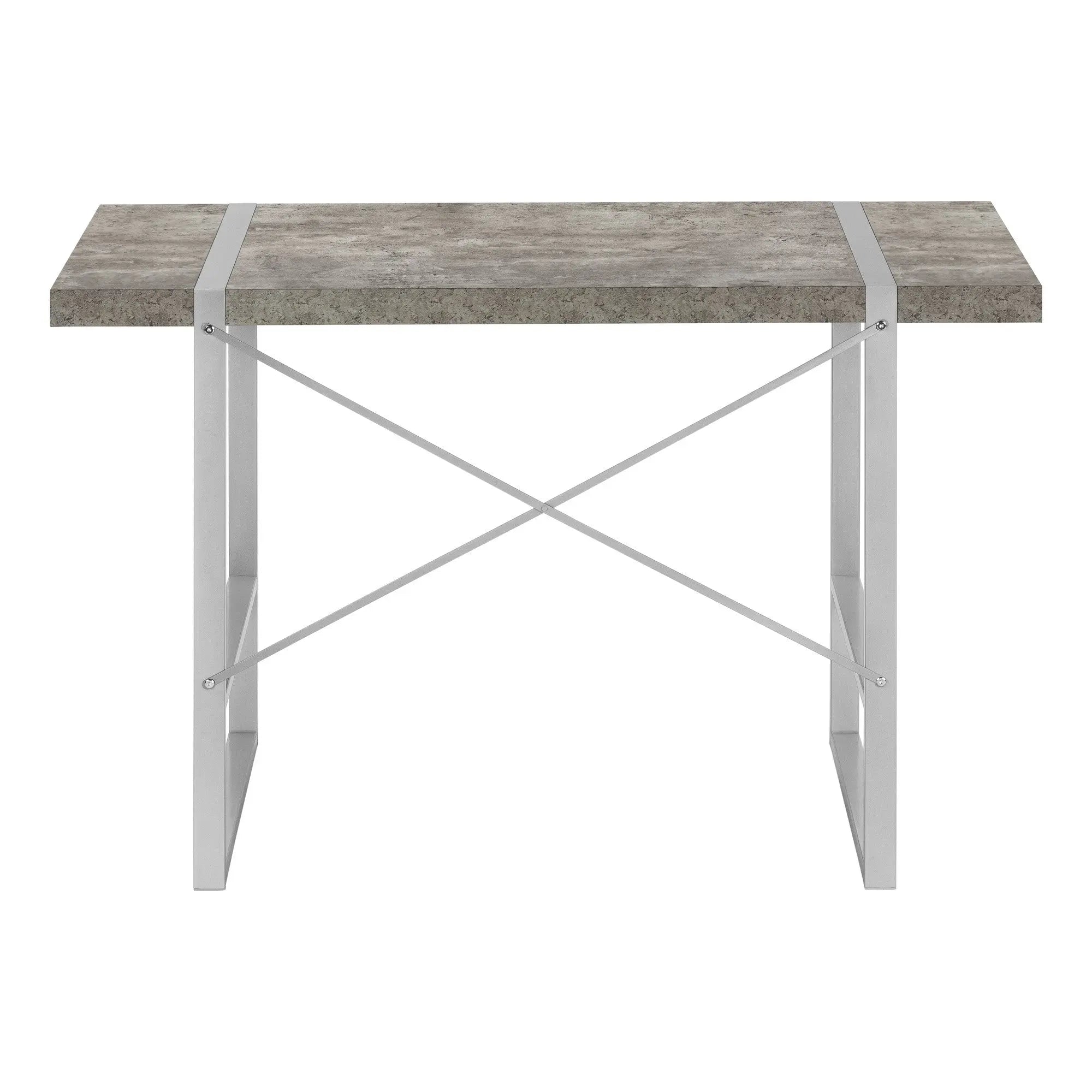 49" Gray and Silver Computer Desk Homeroots Office