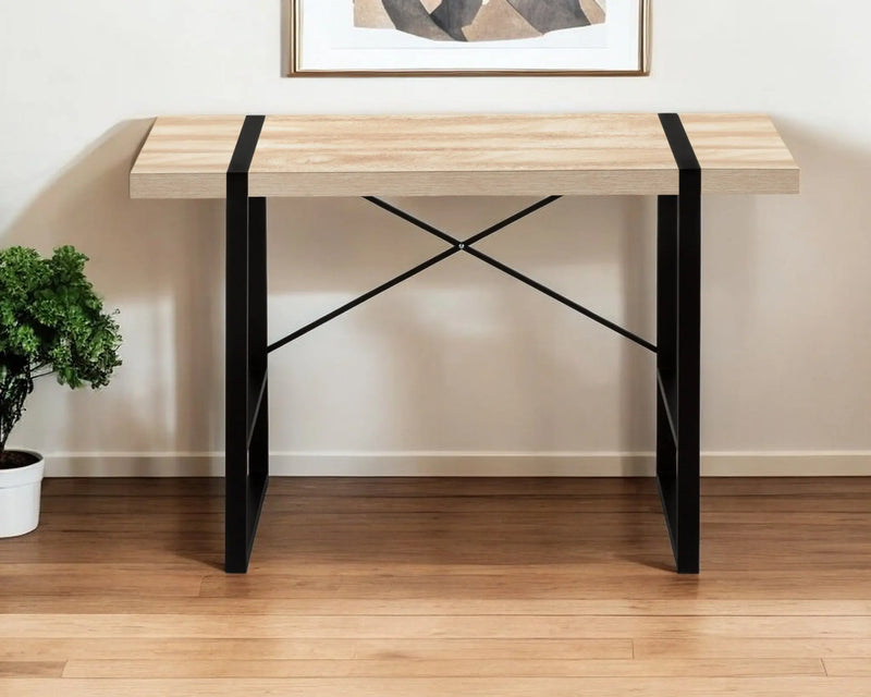 49" Natural and Black Computer Desk Homeroots Office