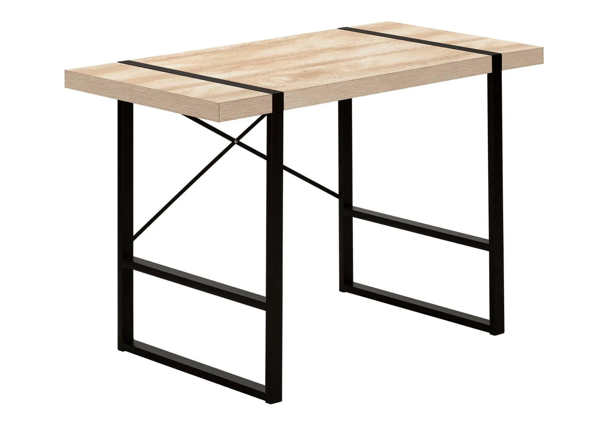 49" Natural and Black Computer Desk Homeroots Office