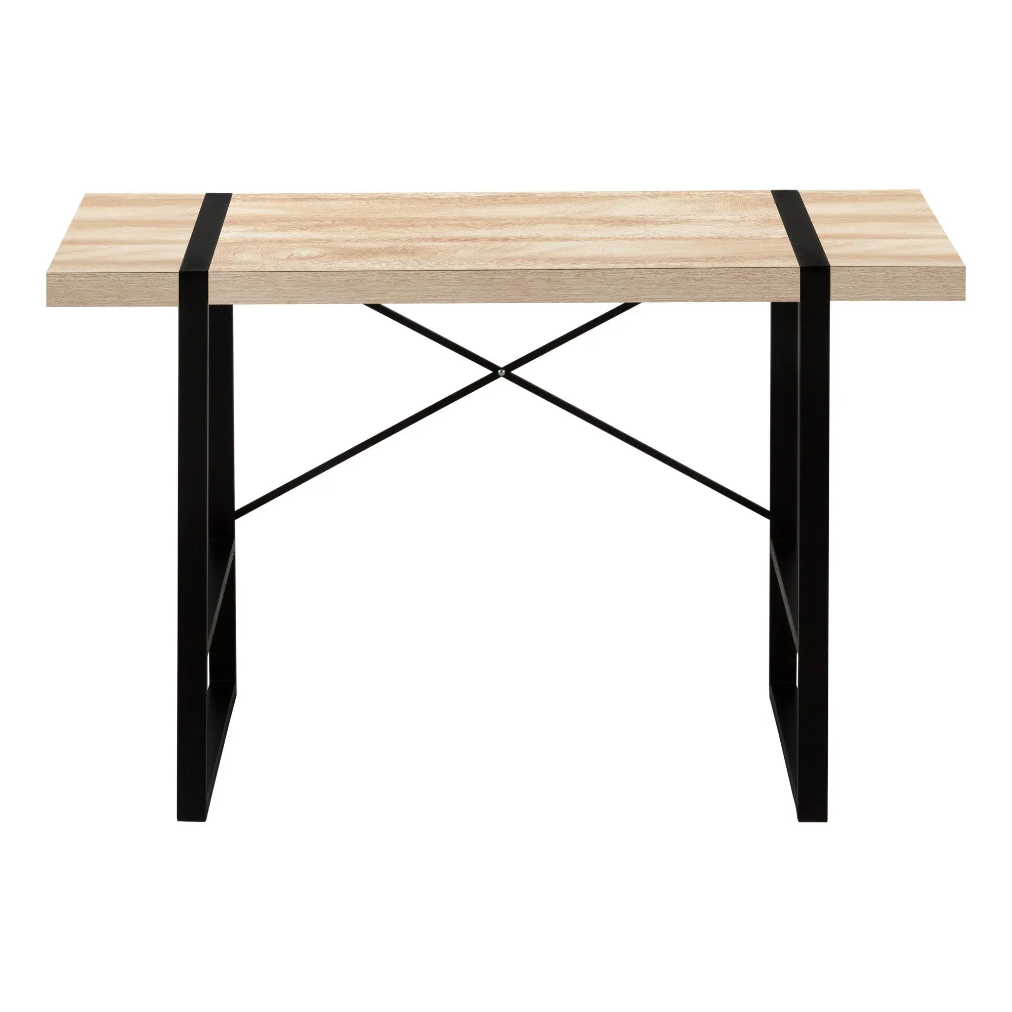 49" Natural and Black Computer Desk Homeroots Office