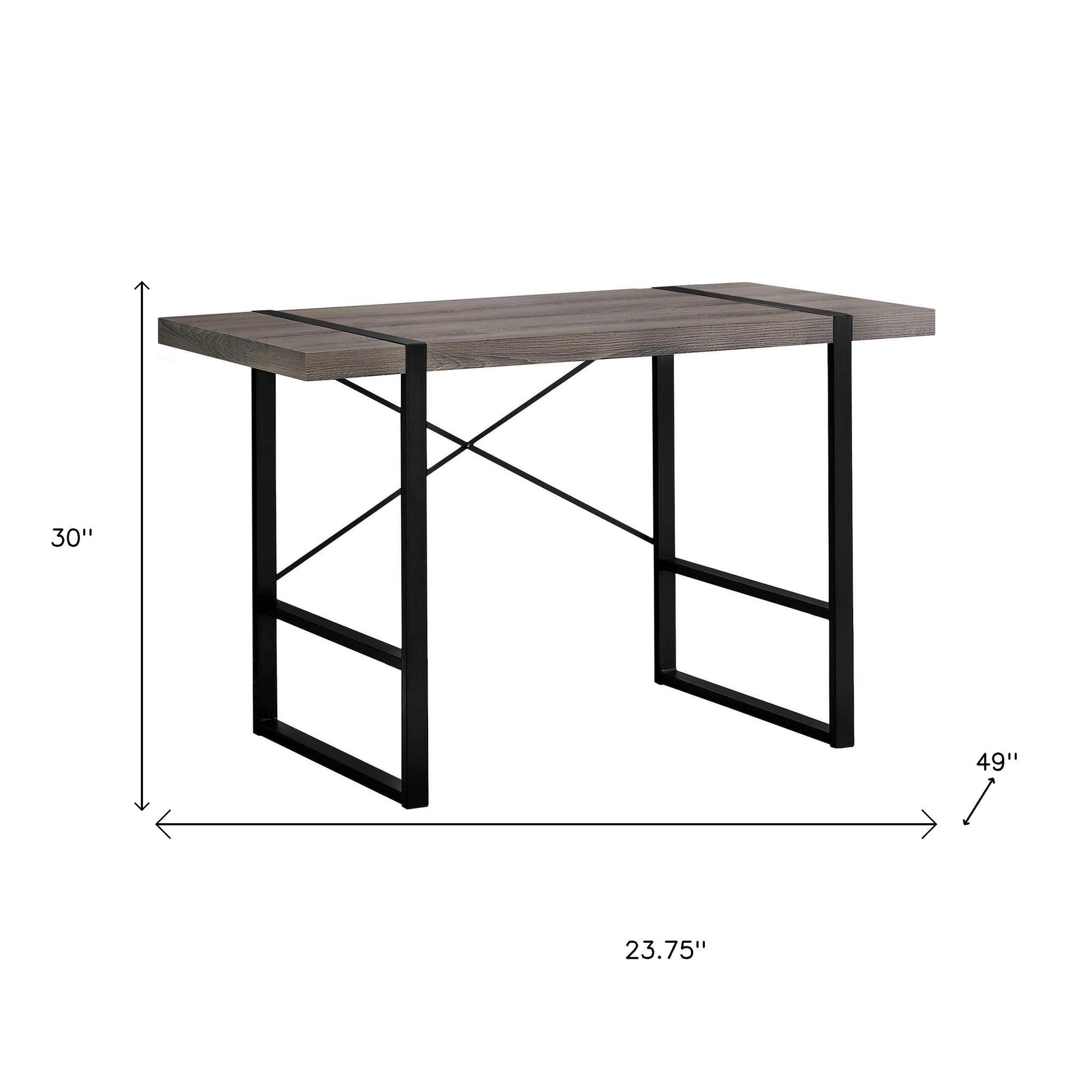 24" Taupe and Black Computer Desk - GreatEagleInc