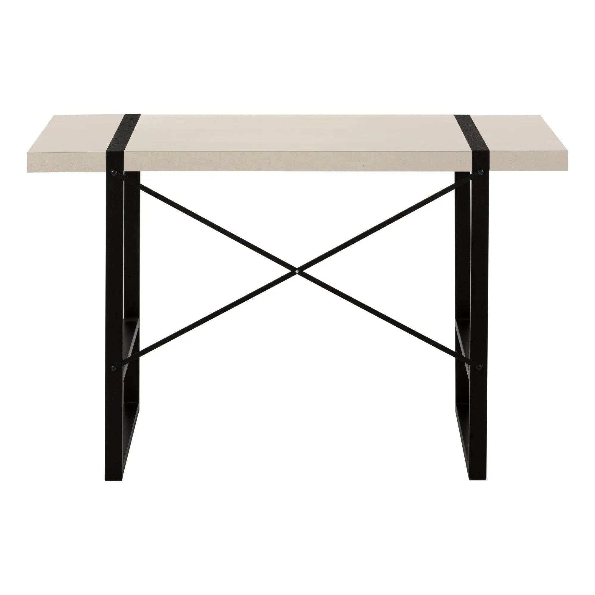 49" Taupe and Black Computer Desk Homeroots Office