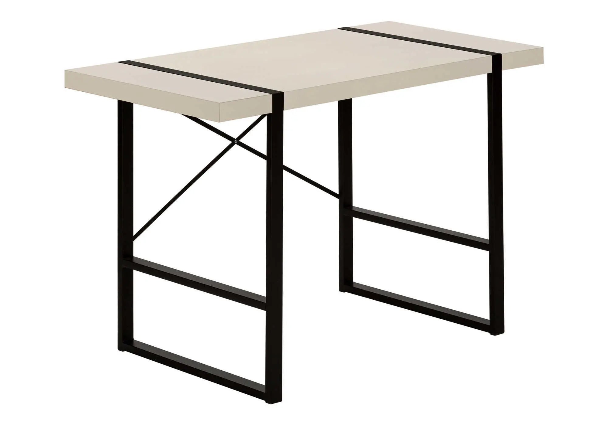49" Taupe and Black Computer Desk Homeroots Office