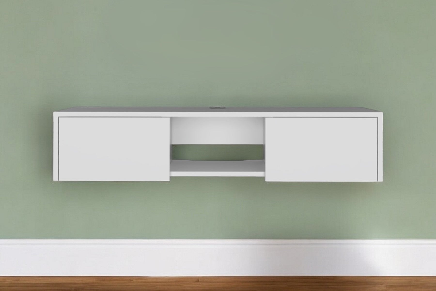 49" White Floating Mount TV Stand - GreatEagleInc