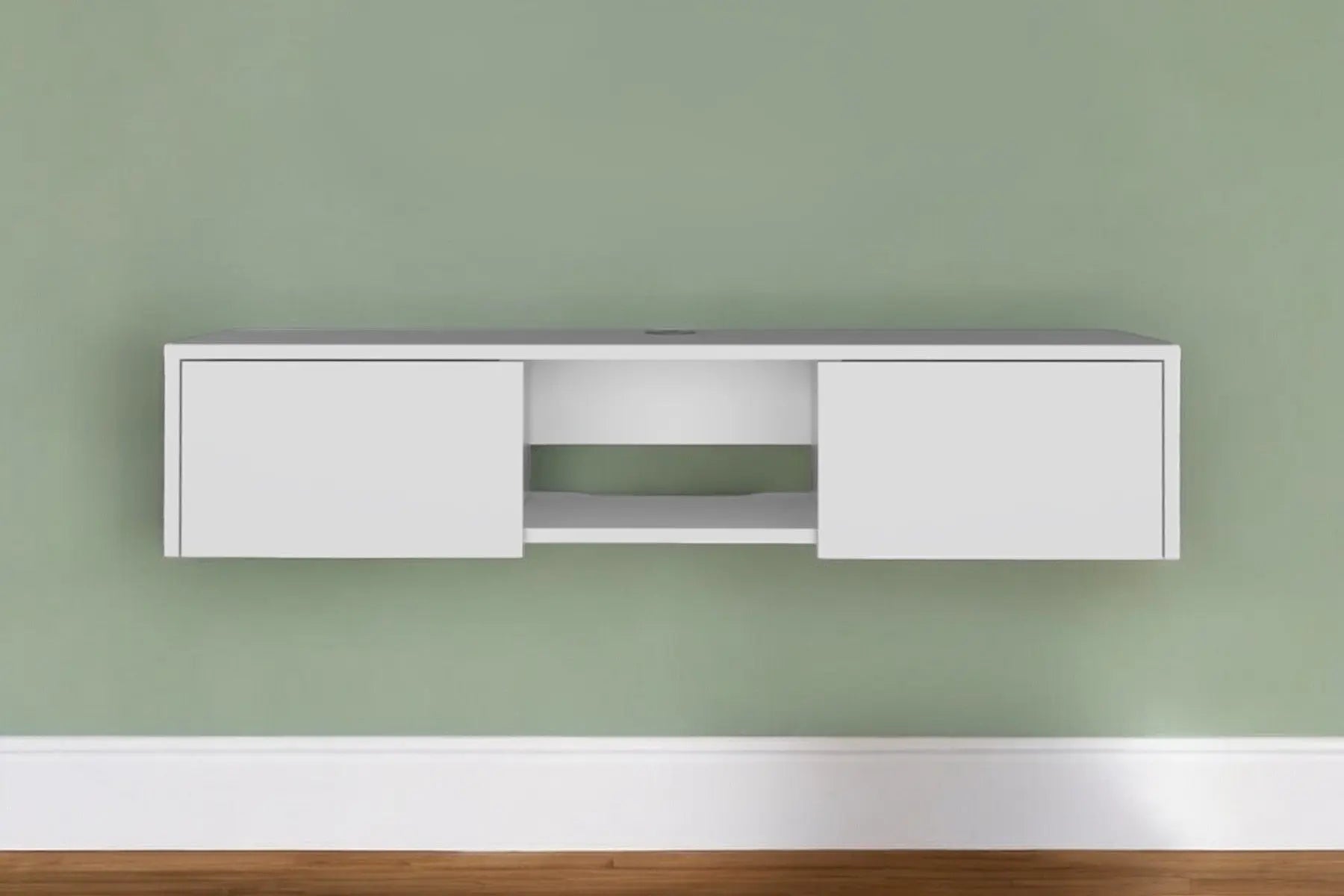 49" White Floating Mount TV Stand - GreatEagleInc