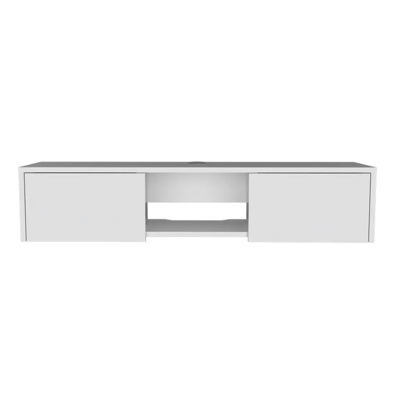 49" White Floating Mount TV Stand - GreatEagleInc
