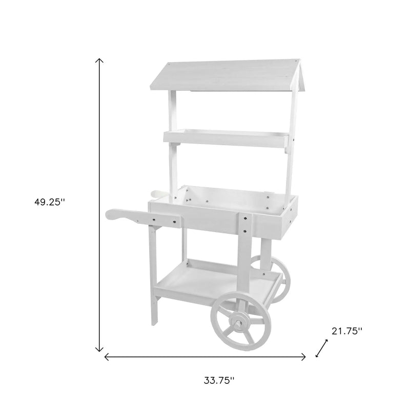 49" White Solid Wood Garden Art Homeroots Outdoor