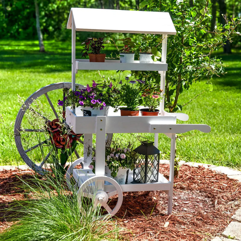 49" White Solid Wood Garden Art Homeroots Outdoor