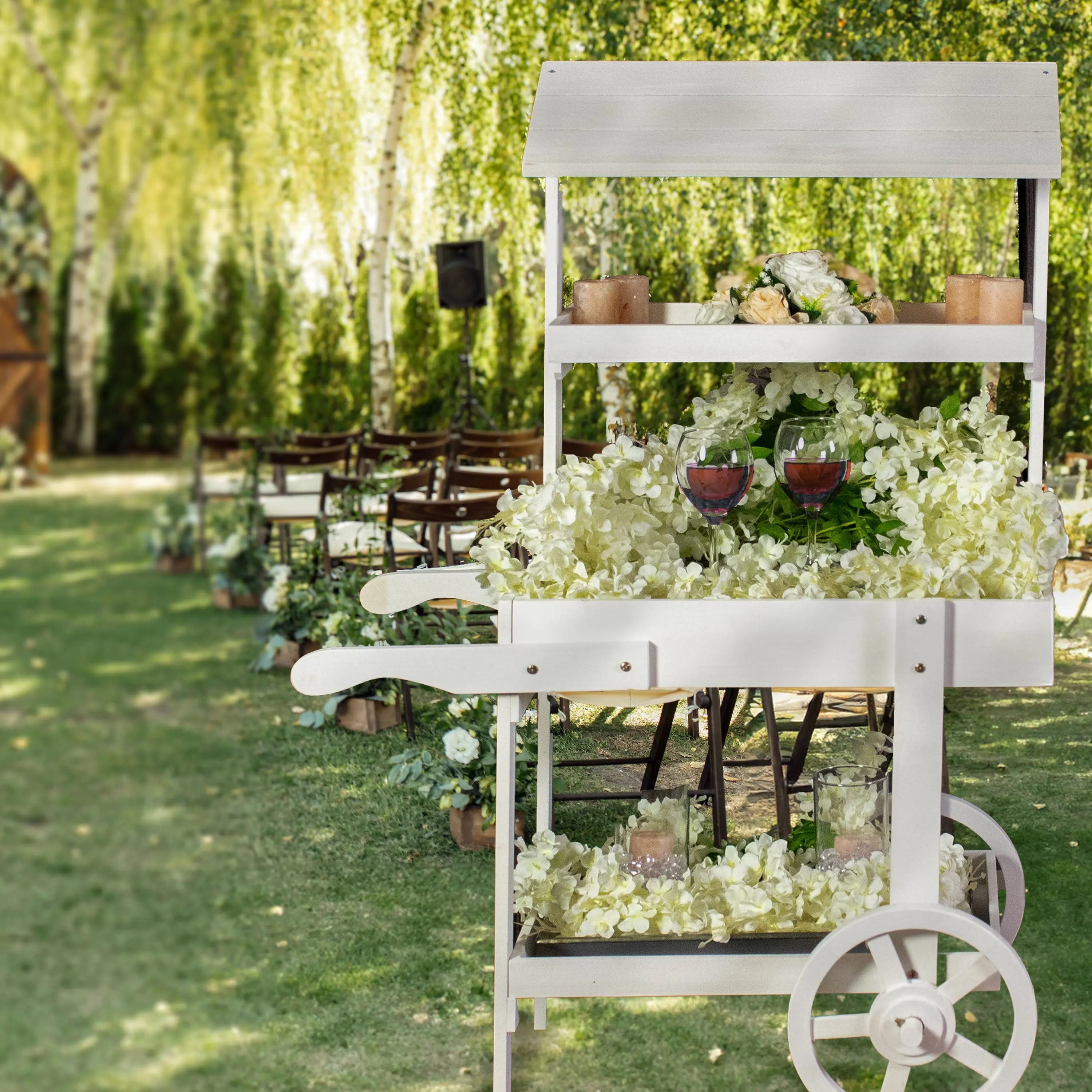 49" White Solid Wood Garden Art Homeroots Outdoor