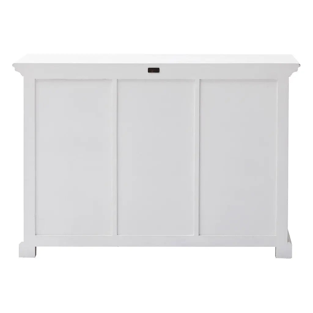 49" White Wood Three Drawer Sideboard with Two Doors Homeroots Kitchen & Dining