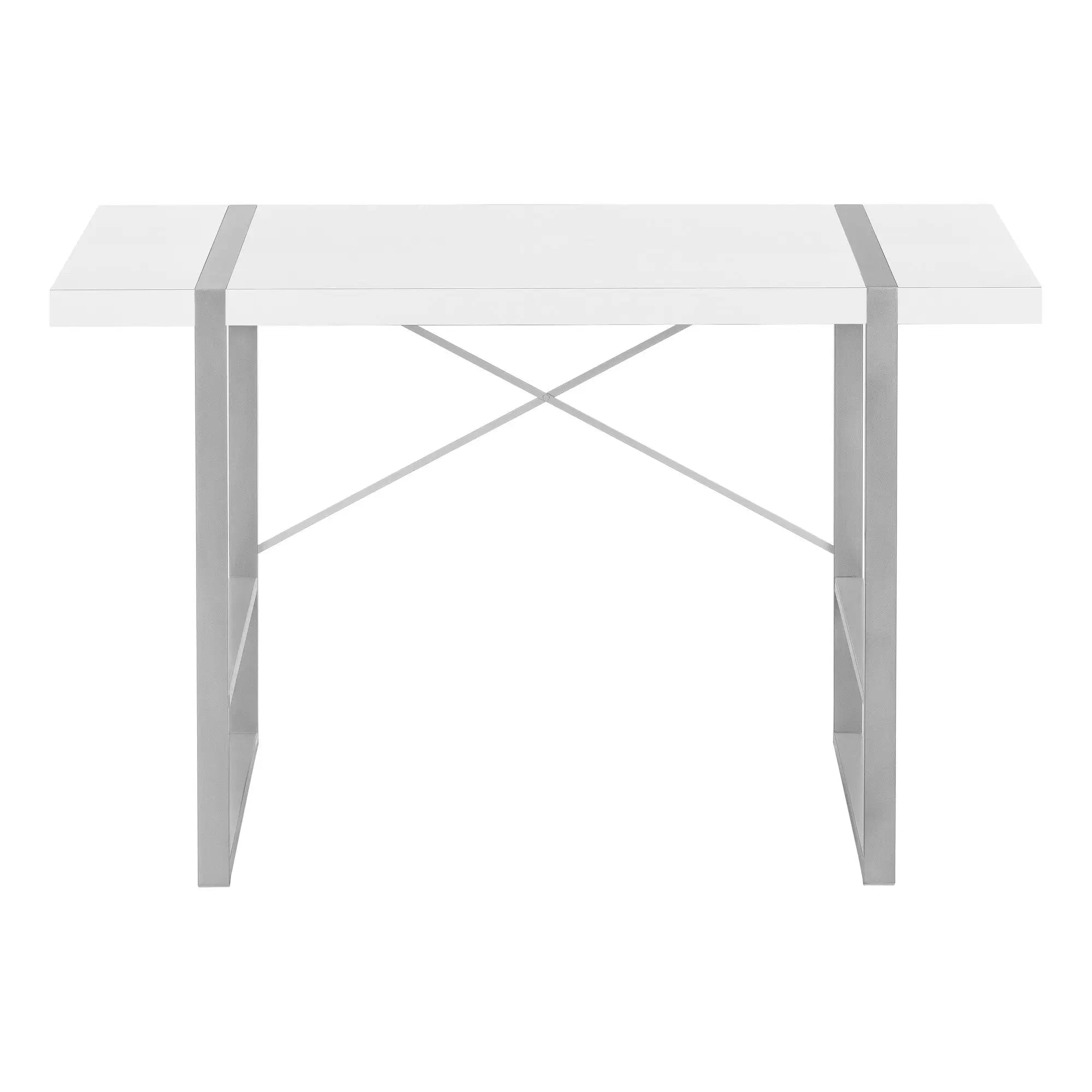 49" White and Gray Computer Desk Homeroots Office