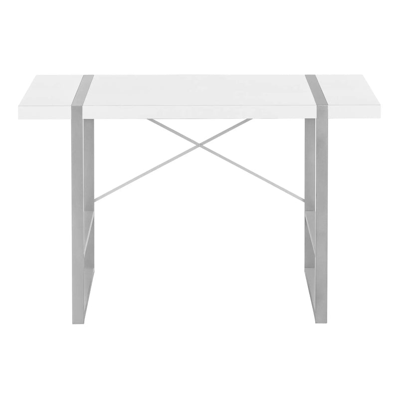 49" White and Gray Computer Desk Homeroots Office