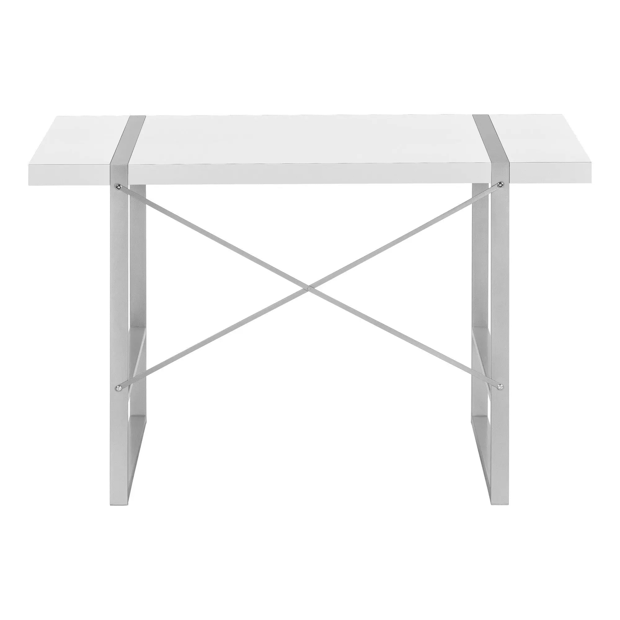 49" White and Gray Computer Desk Homeroots Office