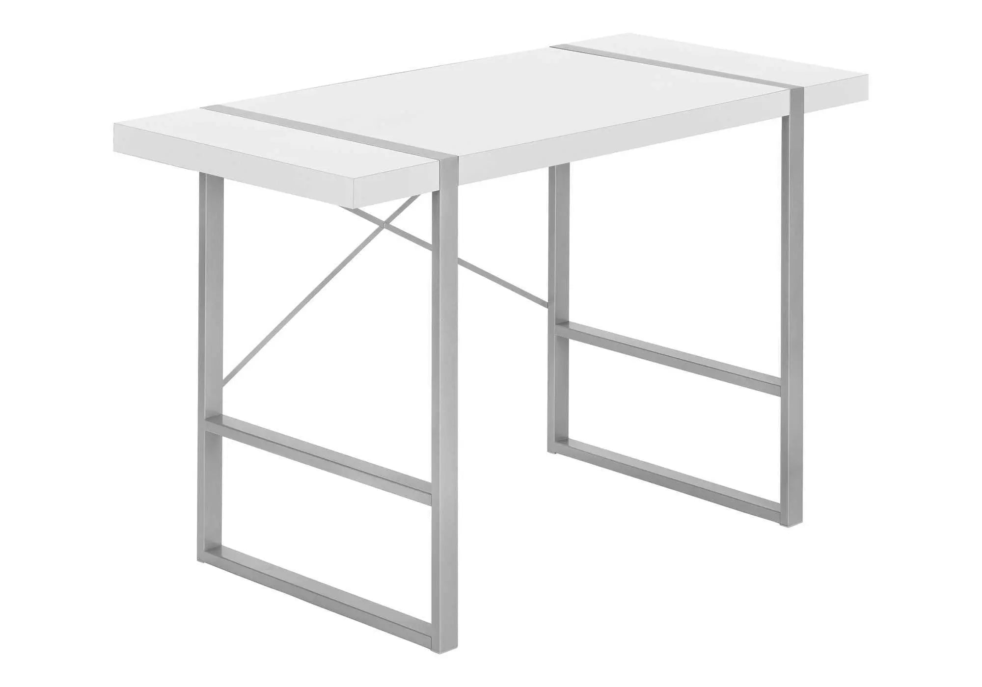 49" White and Gray Computer Desk Homeroots Office