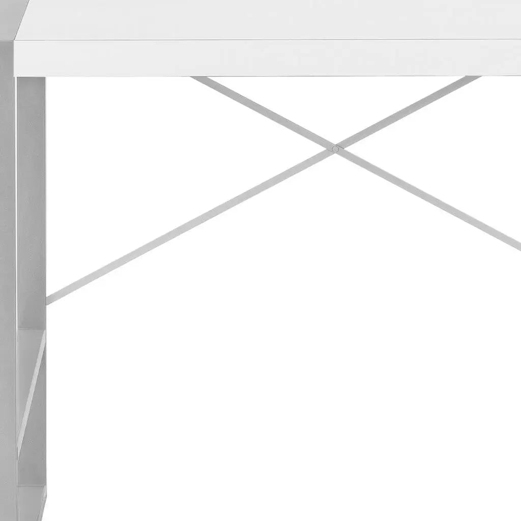 49" White and Gray Computer Desk Homeroots Office