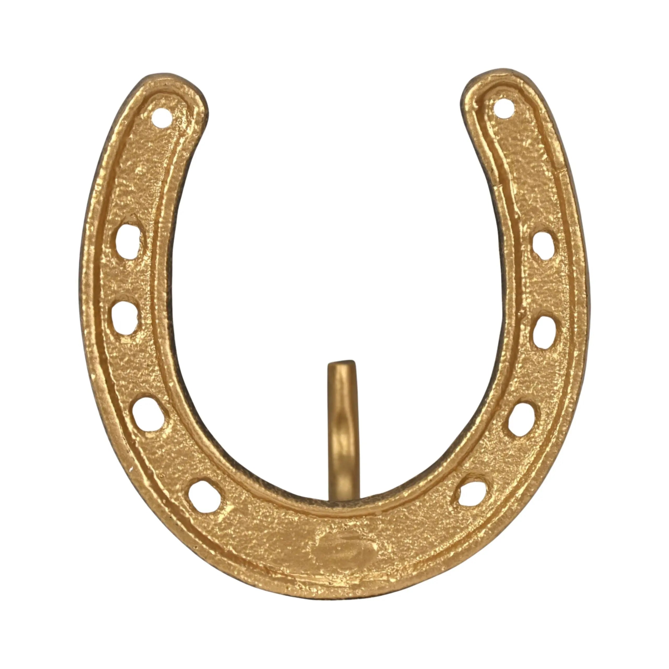 4" Antiqued Gold Cast Iron Horseshoe Wall Hook Homeroots Organization
