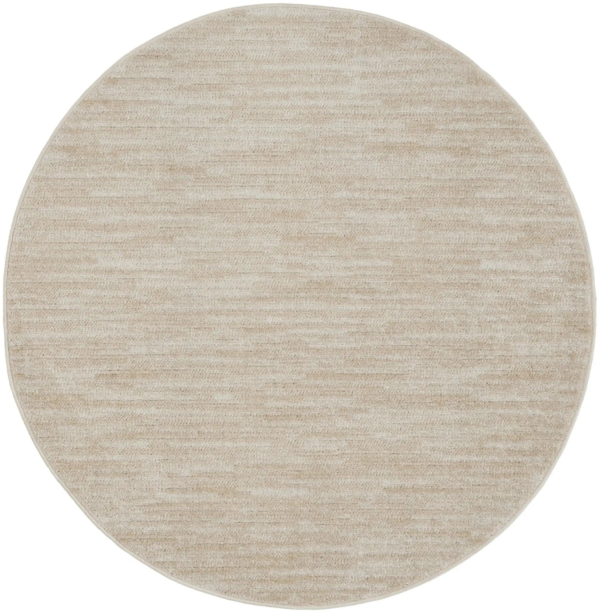 4' Beige And Ivory Round Indoor Outdoor Area Rug - GreatEagleInc