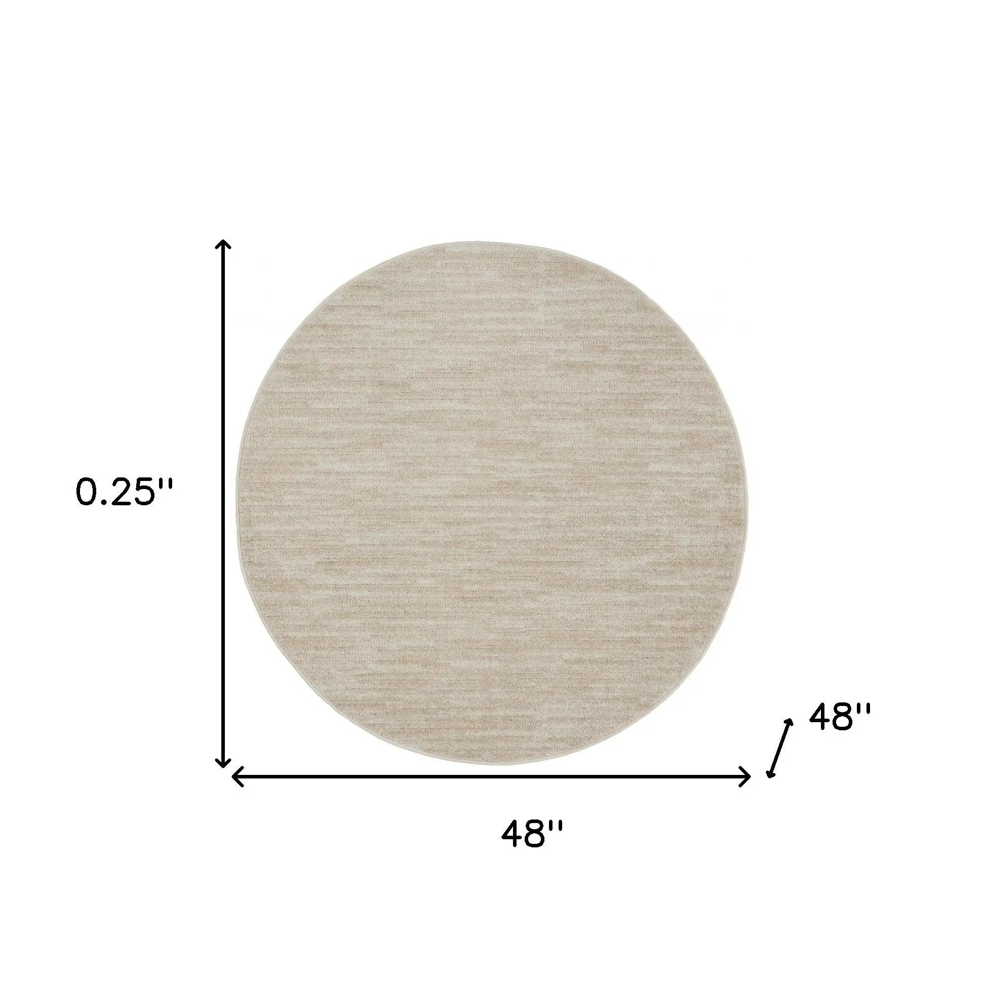 4' Beige And Ivory Round Indoor Outdoor Area Rug - GreatEagleInc