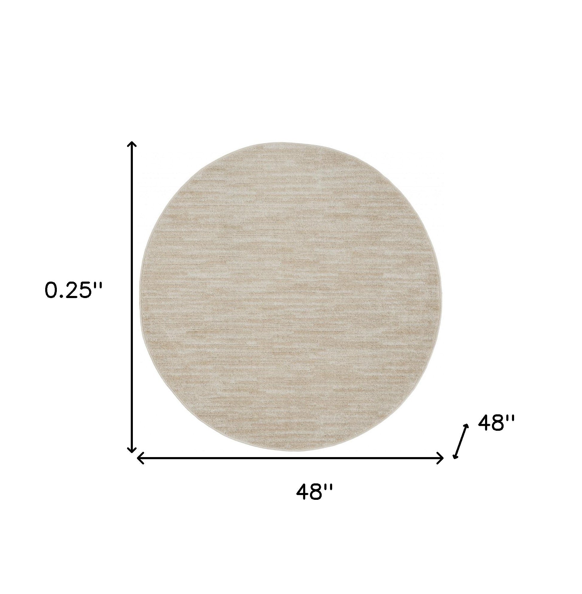 4' Beige And Ivory Round Indoor Outdoor Area Rug - GreatEagleInc