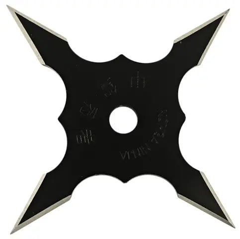 4" Black 4 Point Throwing Star Safety Technology