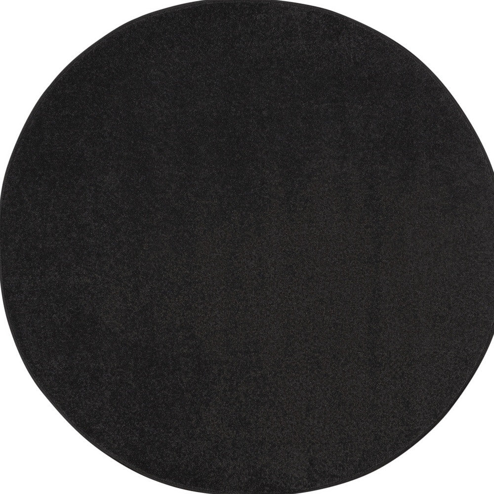 4' Black Round Indoor Outdoor Area Rug - GreatEagleInc