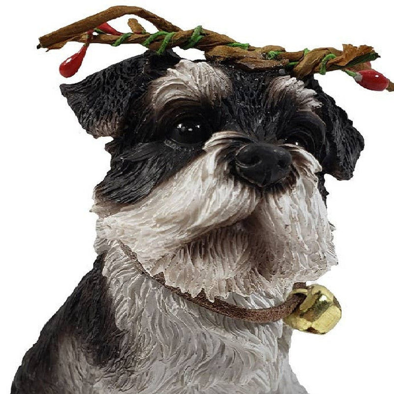 4" Black White And Gold Polyresin Dog Christmas Figurine GreatEagleInc