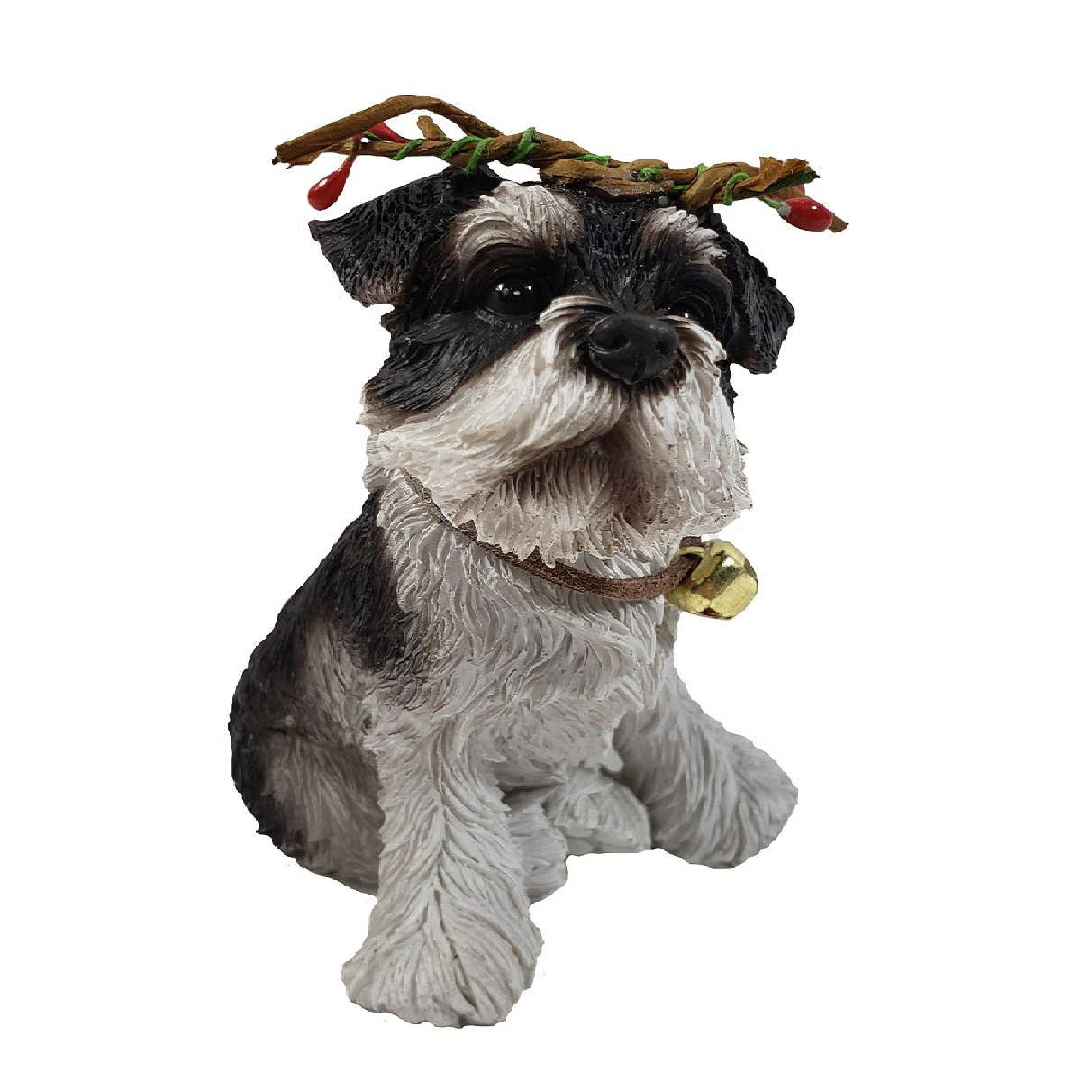 4" Black White And Gold Polyresin Dog Christmas Figurine GreatEagleInc