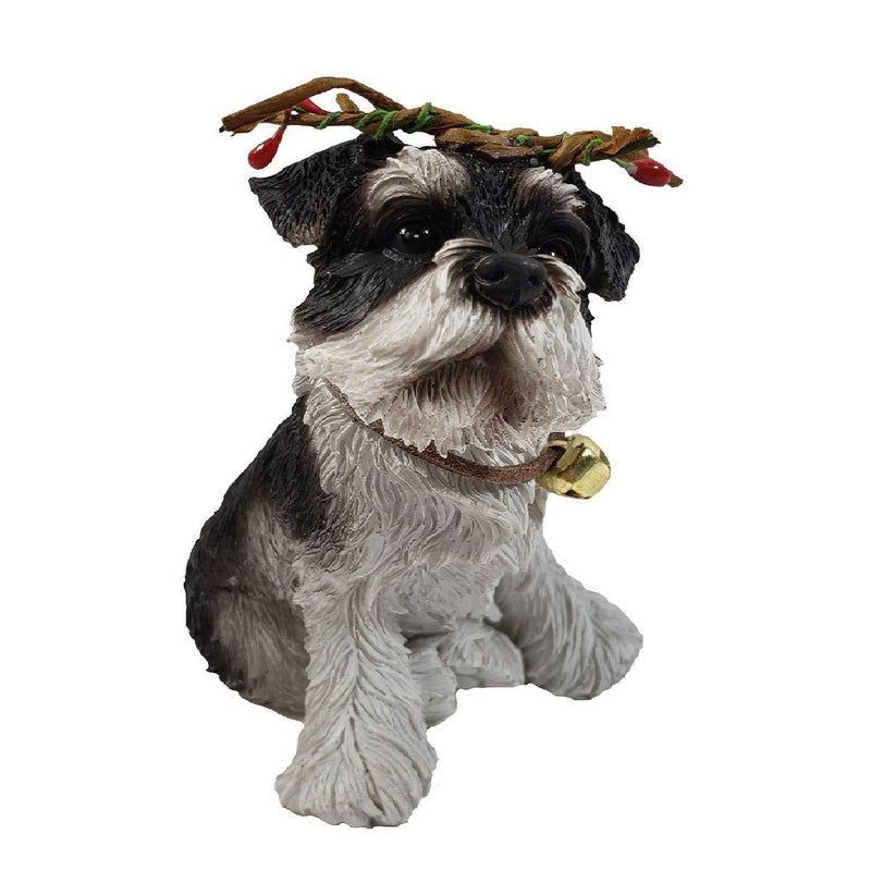 4" Black White And Gold Polyresin Dog Christmas Figurine GreatEagleInc