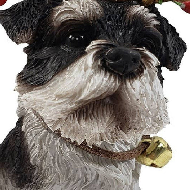 4" Black White And Gold Polyresin Dog Christmas Figurine GreatEagleInc