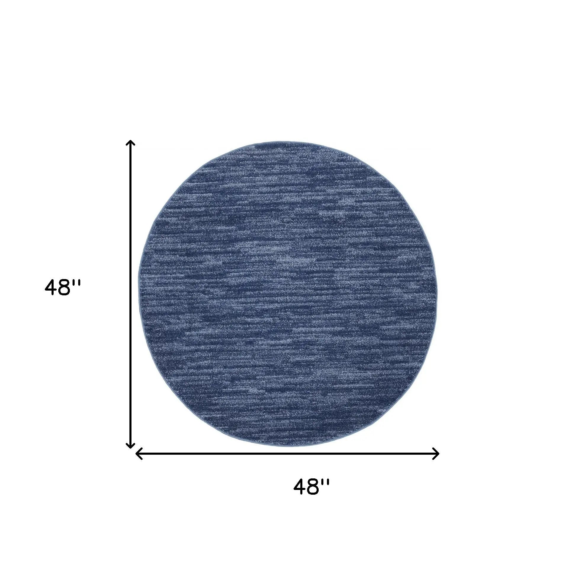 4' Blue Round Indoor Outdoor Area Rug - GreatEagleInc