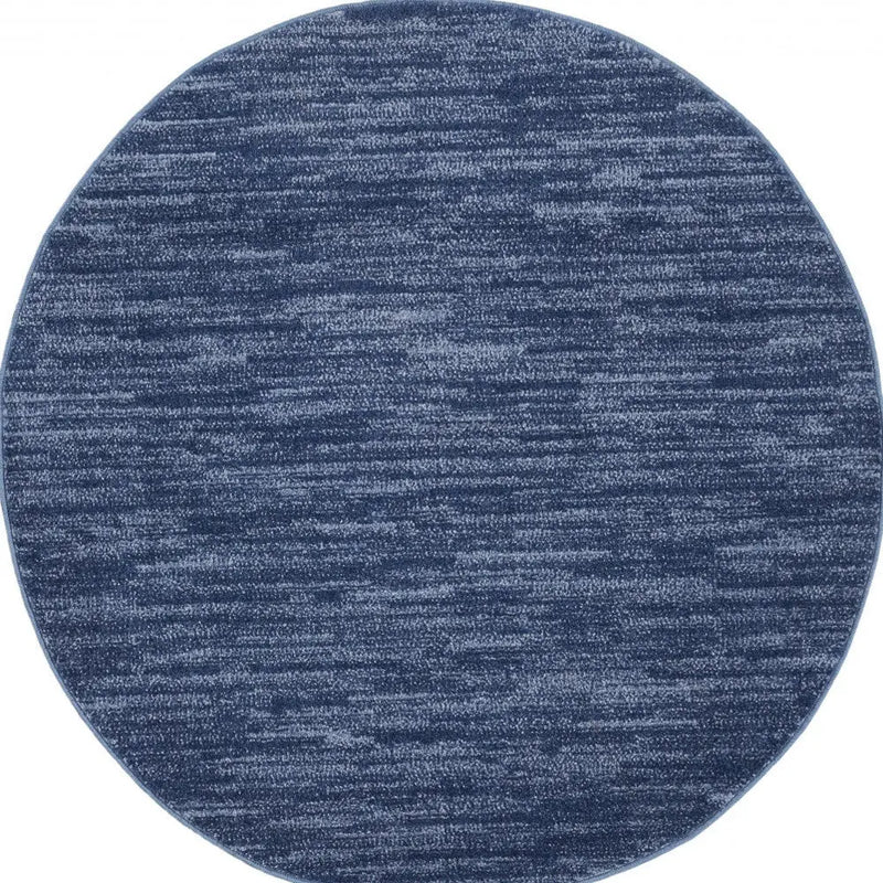 4' Blue Round Indoor Outdoor Area Rug - GreatEagleInc