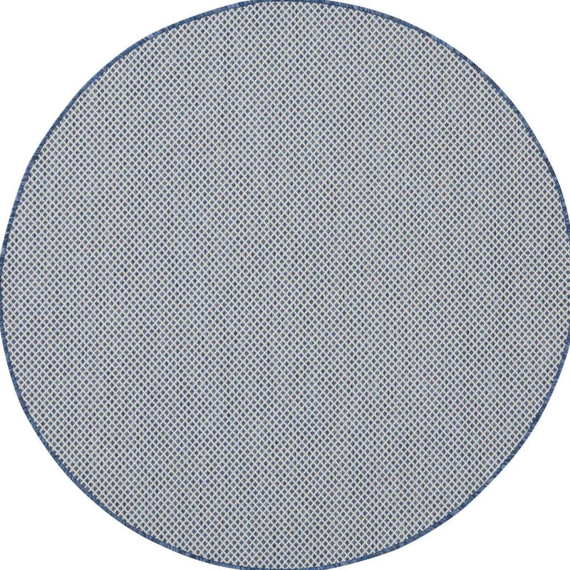 4' Bone Round Geometric Power Loom Area Rug Homeroots Outdoor
