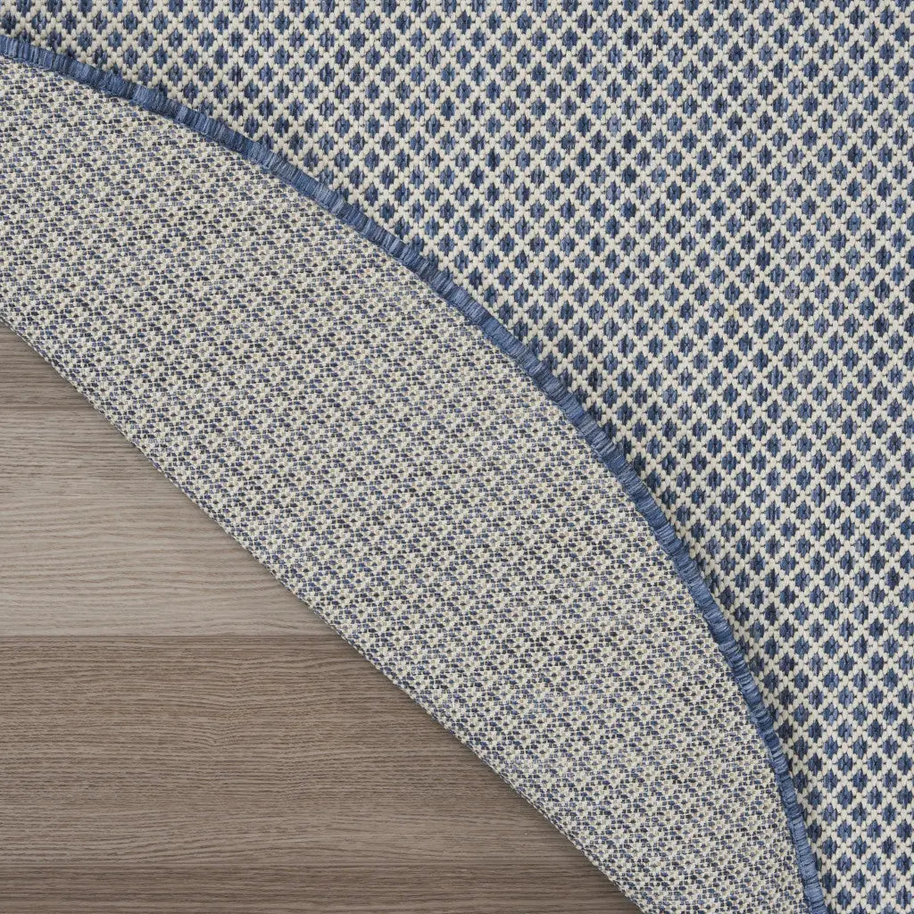 4' Bone Round Geometric Power Loom Area Rug Homeroots Outdoor