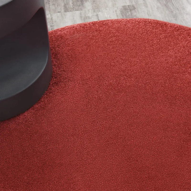4' Brick Red Round Indoor Outdoor Area Rug - GreatEagleInc