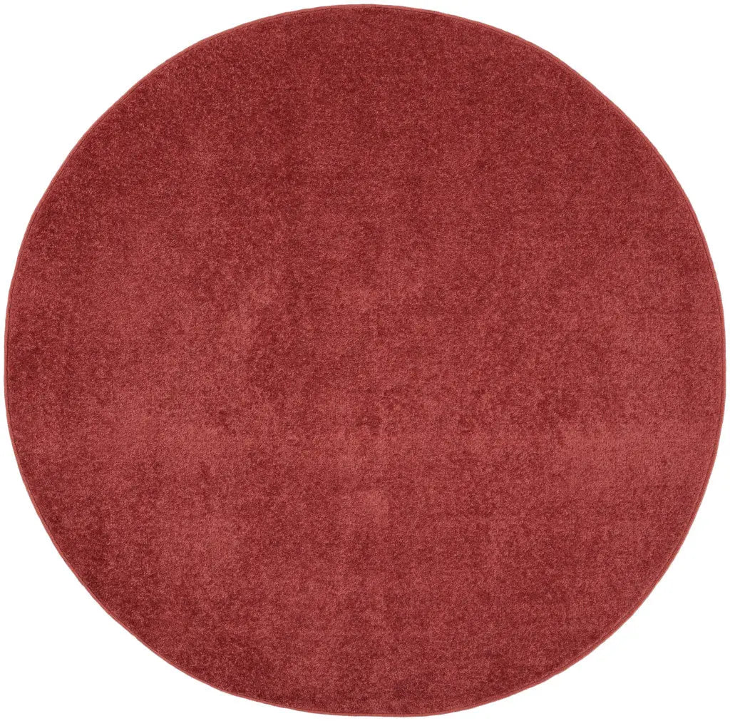 4' Brick Red Round Indoor Outdoor Area Rug - GreatEagleInc