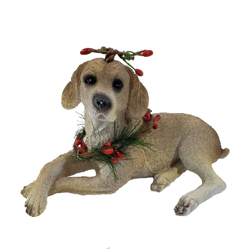 4" Brown Green And Red Polyresin Dog Christmas Figurine GreatEagleInc