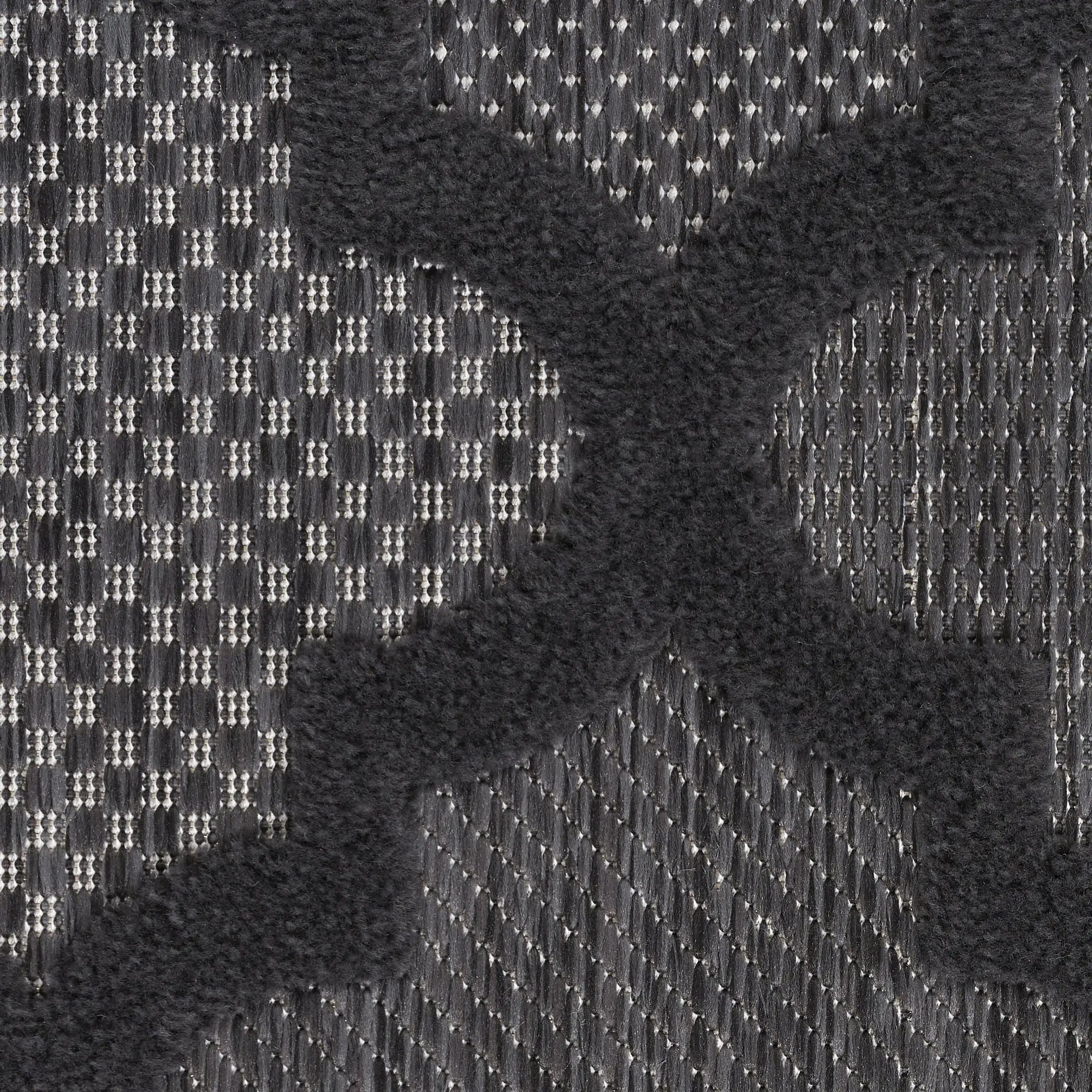 4' Charcoal And Black Round Trellis Indoor Outdoor Area Rug Homeroots Outdoor