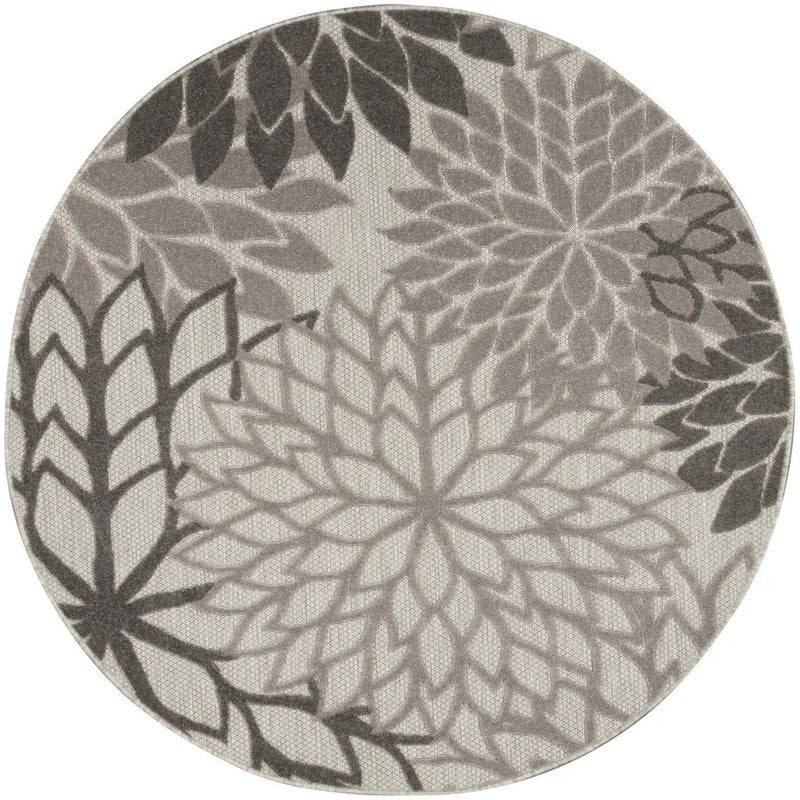 4' Gray Round Indoor Outdoor Area Rug Homeroots Outdoor