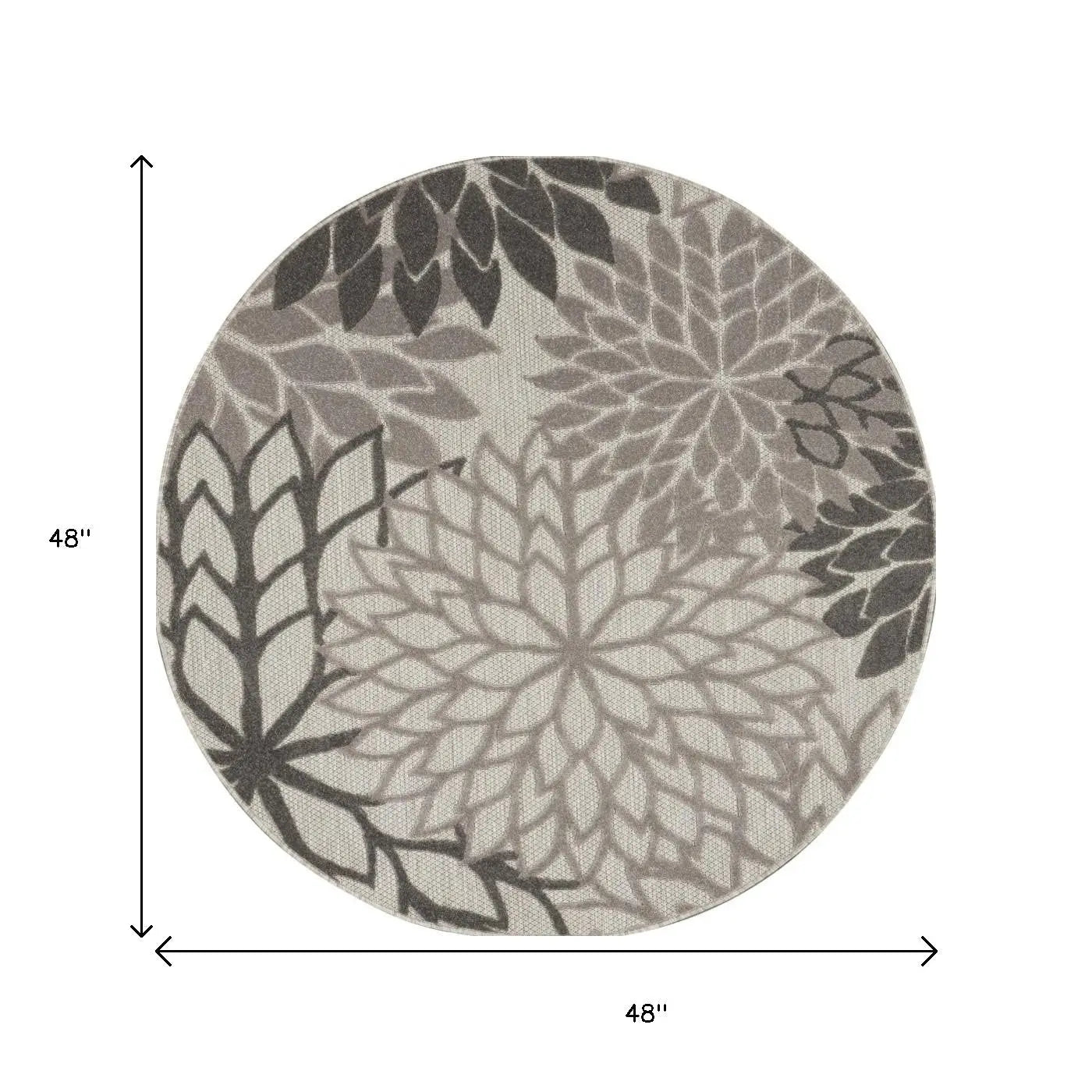 4' Gray Round Indoor Outdoor Area Rug Homeroots Outdoor