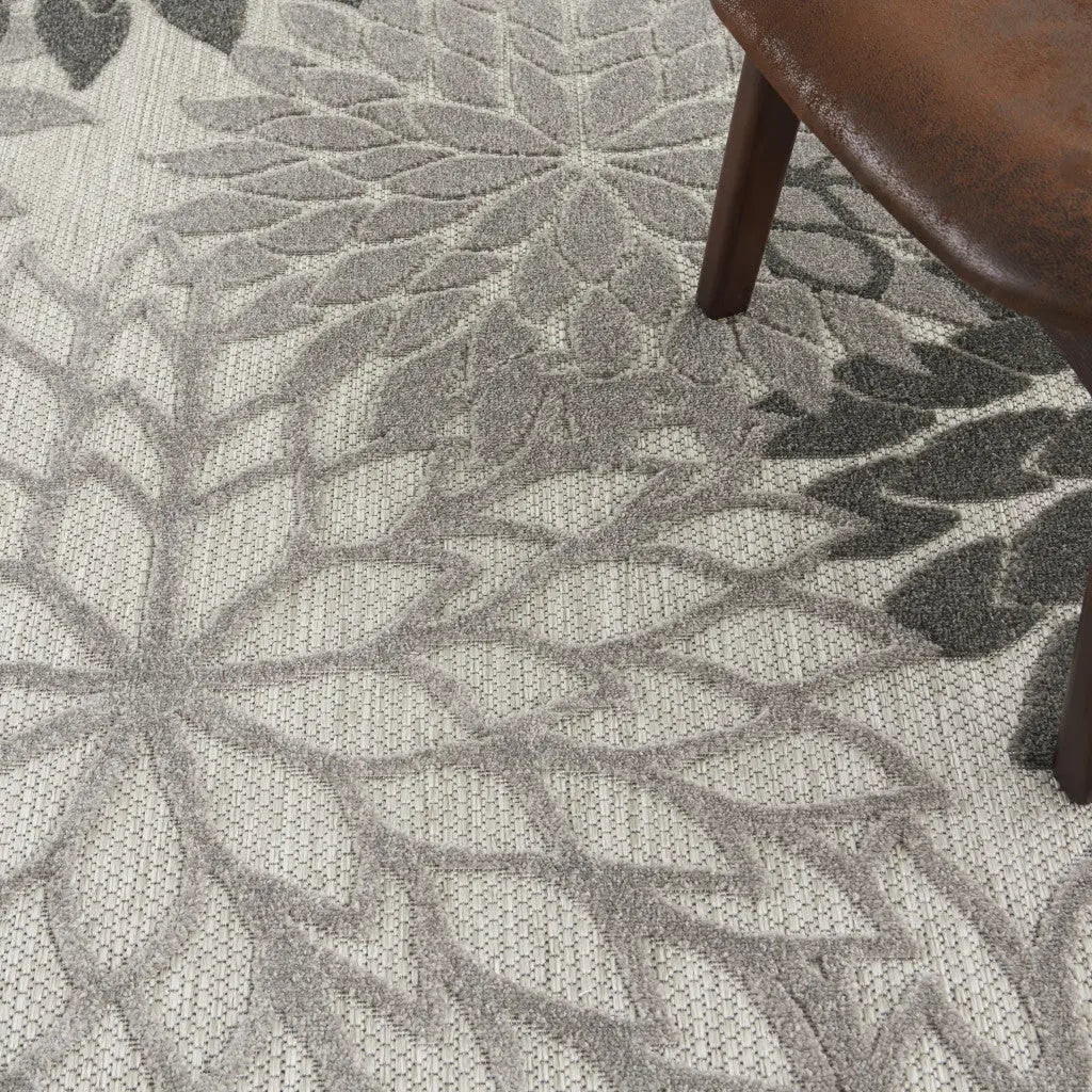 4' Gray Round Indoor Outdoor Area Rug Homeroots Outdoor